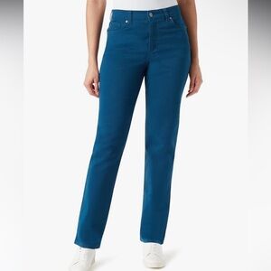 Gloria Vanderbilt Teal High Rise Pants, size 12